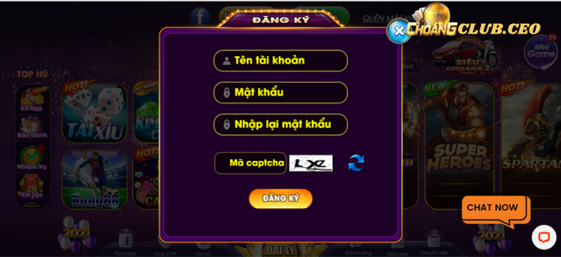 Hướng dẫn từng bước đăng ký Choangclub